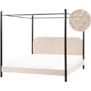 DANNEMOIS - Tweepersoonsbed - Beige - 180x200 cm - Bouclé