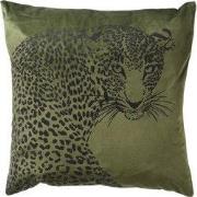SIMBA - kussenhoes 45x45 cm - dierenprint - panter - Chive - groen