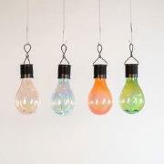Solar lampje blauw/groen/roze/iriserend 4led warm wit 7,5x15 cm