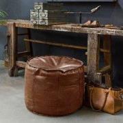 Shabbies Poef Ginger Africa Leder Tabac