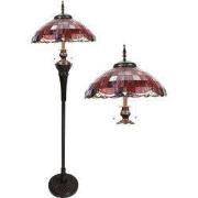 Lumilamp Tiffany Vloerlamp Rood Glas