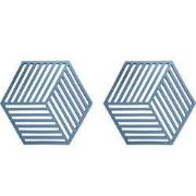 Krumble Pannenonderzetter Hexagon - Blauw - Set van 2