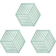 Krumble Pannenonderzetter Hexagon - Groen - Set van 3