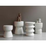 MUST Living Side table Motto White Large,46xØ35 cm, fiber cement white