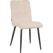 LABEL51 Eetkamerstoel Sam - Naturel - Boucle - Zwart Metalen Frame
