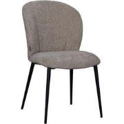 LABEL51 Eetkamerstoel Vino - Clay - Elite - Zwart Metalen Frame