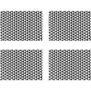 Krumble Theedoek Driehoek patroon - Zwart/wit - Set van 4