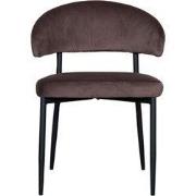 LABEL51 Eetkamerstoel Bliss - Taupe - Fluweel - Black Frame