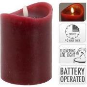Led Candle 90X125 mm Dark Red