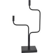 LOFT42 Swing Kandelaar - 2 Kaarsen - Metaal - Mat Zwart -67x37x16