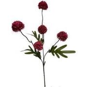 Zijdebloem - Pompon 52cm - Burgundy - Paars/Rood - 2stuks
