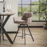 Hoyz Collection - Barstoel Raster Draaibaar - 2 Stuks - Rich Champagne