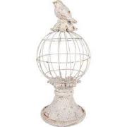 Clayre & Eef Decoratie Beeld Vogel Grijs Kunststof