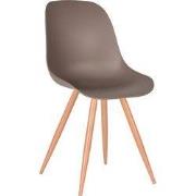 LABEL51 Eetkamerstoel Rimini - Coffee - Kunststof - Oak Metal Woodcove...