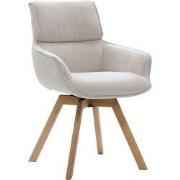 Eetkamerstoel Beige Stof - 57x65x86cm - Zithoogte 49cm - Else - Set va...