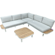 Moa cornerset taupe/acacia incl. royal stone green kussens