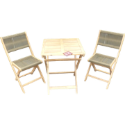 Melun inklapbare set olive green/acacia light teak look