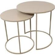 LOFT42 Elvy Set Bijzettafels Rond - Beige - Ø49x52