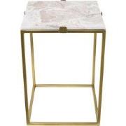 LOFT42 Marble Bijzettafel Vierkant Travertin - Metaal - Marmer - 32x32...