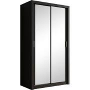 Meubella - Kledingkast Blake - Mat Zwart - 120 cm - Met spiegel