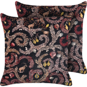 RICINUS  - Sierkussen set van 2 - Zwart - 45 x 45 cm - Fluweel