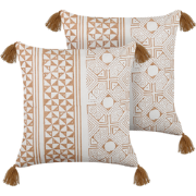 MALUS  - Sierkussen set van 2 - Lichtbruin - 45 x 45 cm - Katoen