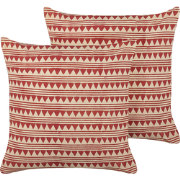 DEGLUPTA  - Sierkussen set van 2 - Rood - 45 x 45 cm - Katoen
