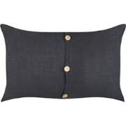 BANORI - Set van 2 sierkussens - Zwart - 30 x 50 cm - Linnen