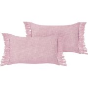 TANSY - Sierkussen set van 2 - Roze - 40 x 60 cm - Katoen