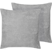 NOLANA  - Sierkussen set van 2 - Grijs - 45 x 45 cm - Polyester