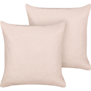 LEUZEA - Sierkussen set van 2 - Pastelroze - 60 x 60 cm - Bouclé