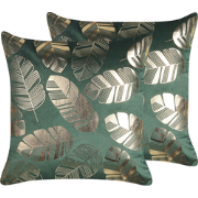 SUNFLOWER  - Sierkussen set van 2 - Donkergroen - 45 x 45 cm - Fluweel