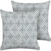 CORDATA  - Sierkussen set van 2 - Donkerblauw - 45 x 45 cm - Katoen