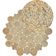 GERDEK - Laagpolig vloerkleed - Beige - 135 cm - Jute