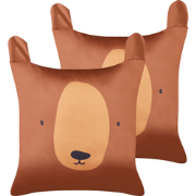 TEDDYBEAR - Sierkussen set van 2 - Bruin - 45 x 45 cm - Katoen