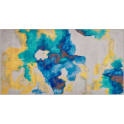 CEYHAN - Laagpolig vloerkleed - Donkerblauw - 80 x 150 cm - Polyester