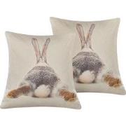 BUXUS  - Sierkussen set van 2 - Taupe - 45 x 45 cm - Polyester