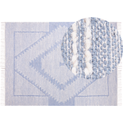 ANSAR - Laagpolig vloerkleed - Gebroken wit - 160 x 230 cm - Katoen