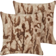 BAKIRA - Sierkussen set van 2 - Bruin - Kunstbont