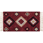 SIIRT - Laagpolig vloerkleed - Rood - 80 x 150 cm - Katoen