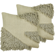 SOURWOOD - Set van 2 sierkussens - Lichtgroen - Katoen