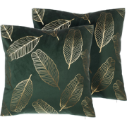 FREESIA  - Sierkussen set van 2 - Donkergroen - 45 x 45 cm - Fluweel