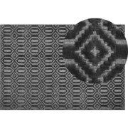 ADATEPE - Laagpolig vloerkleed - Donkergrijs - 140 x 200 cm - Viscose