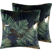 BELLEROSE  - Sierkussen set van 2 - Donkergroen - 45 x 45 cm - Fluweel