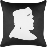 FRANKLINIA  - Sierkussen - Zwart - 45 x 45 cm - Fluweel