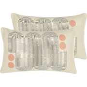 TIARELLA  - Sierkussen set van 2 - Beige - 30 x 50 cm - Polyester