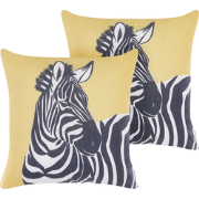 MANKETTI - Sierkussen set van 2 - Geel - 45 x 45 cm - Polyester