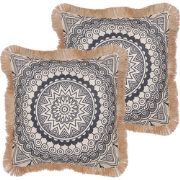 GERANIUM - Sierkussen set van 2 - Beige - Polyester