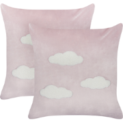 IPOMEA - Sierkussen set van 2 - Roze - 45 x 45 cm - Polyester