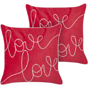 SIDERASIS - Sierkussen set van 2 - Rood - 45 x 45 cm - Fluweel